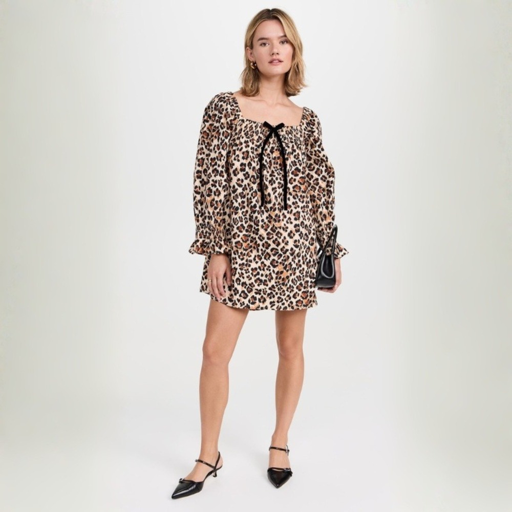 MILLE Gabriette Dress in‎ Cheetah Leopard Print Cotton Mini Size Medium